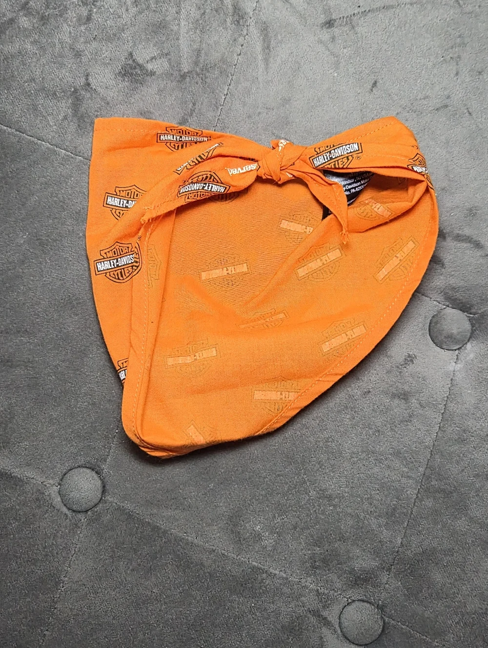Harley-Davidson Orange Logo Bandana Scarf Dog Baby Doll Tiny Size